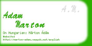 adam marton business card